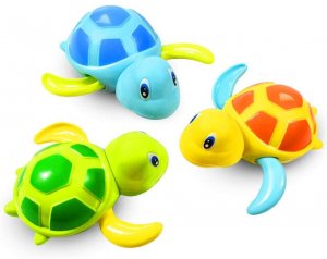 tortues en jouet de bain